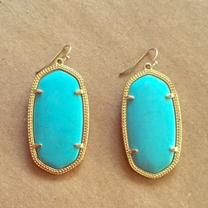 Vibrant turquoise Kendra Scott Danielle earrings